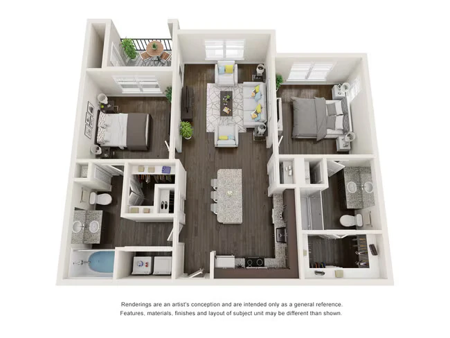 2 Bedroom 2 Bath 3313 floor plan